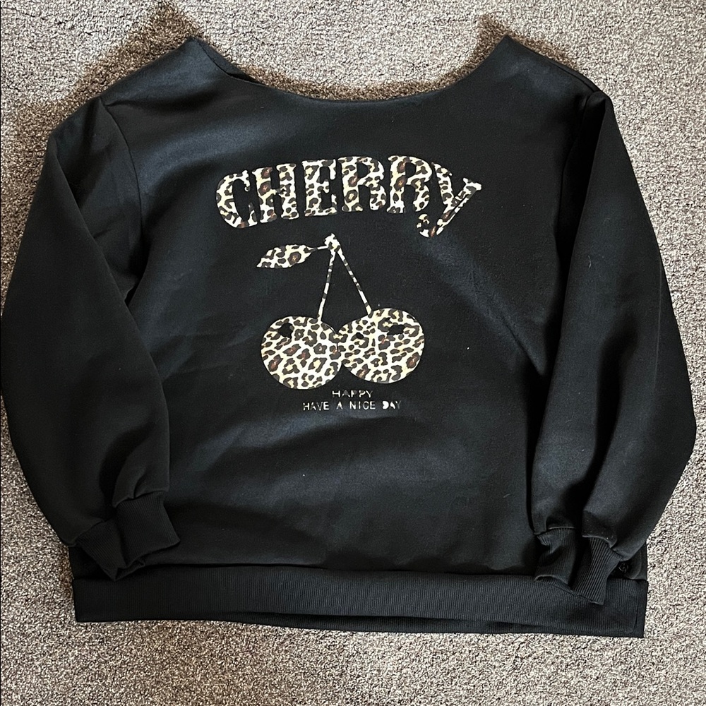 Source Unknown Black Off-the-Shoulder Sweater